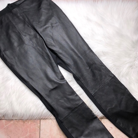 RAG AND BONE HIGH WAIST LEATHER PANELED PANTS 10 - Picture 2 of 5